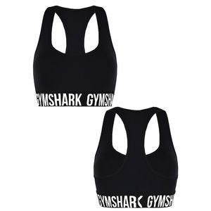 Gymshark fit seamless sports bra, black, size small